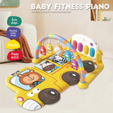 Fitness PianoBaby Activity Play Mat with Piano &Hanging Toys – Musical Tummy Time Gym