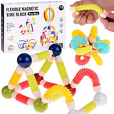 🧲 Flexible Stretchable Pop Tube Magnetic Sticks Building Set – Creative STEM Toy