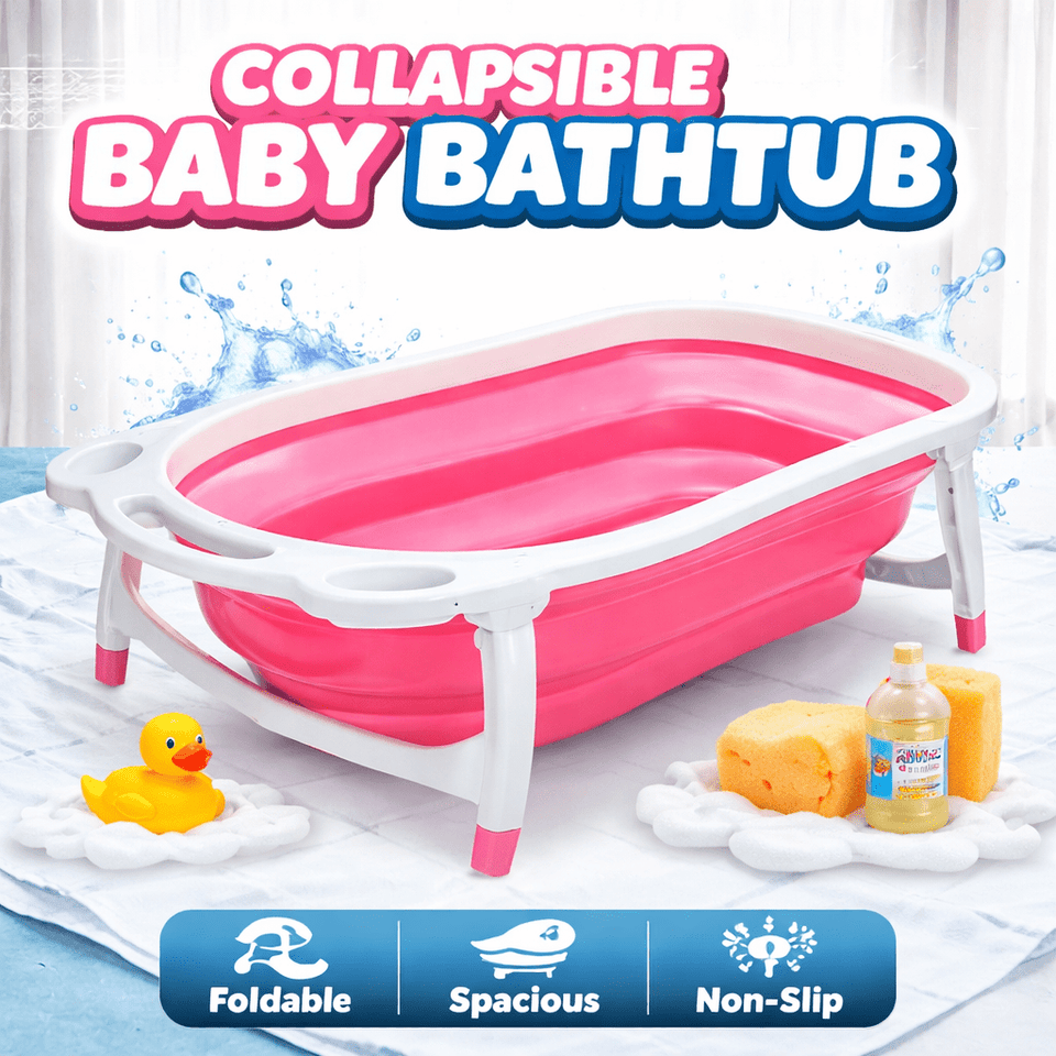 Foldable Baby Bath Tub for Newborns & Toddlers – Safe, Non-Slip, Travel-Friendly Bathtub