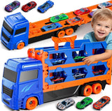 5Ft+ Long Foldable Transport Truck with Race Track & 6 Cars