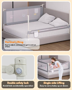 🛏️ Height Adjustable Baby Bed Rail | 6 Feet