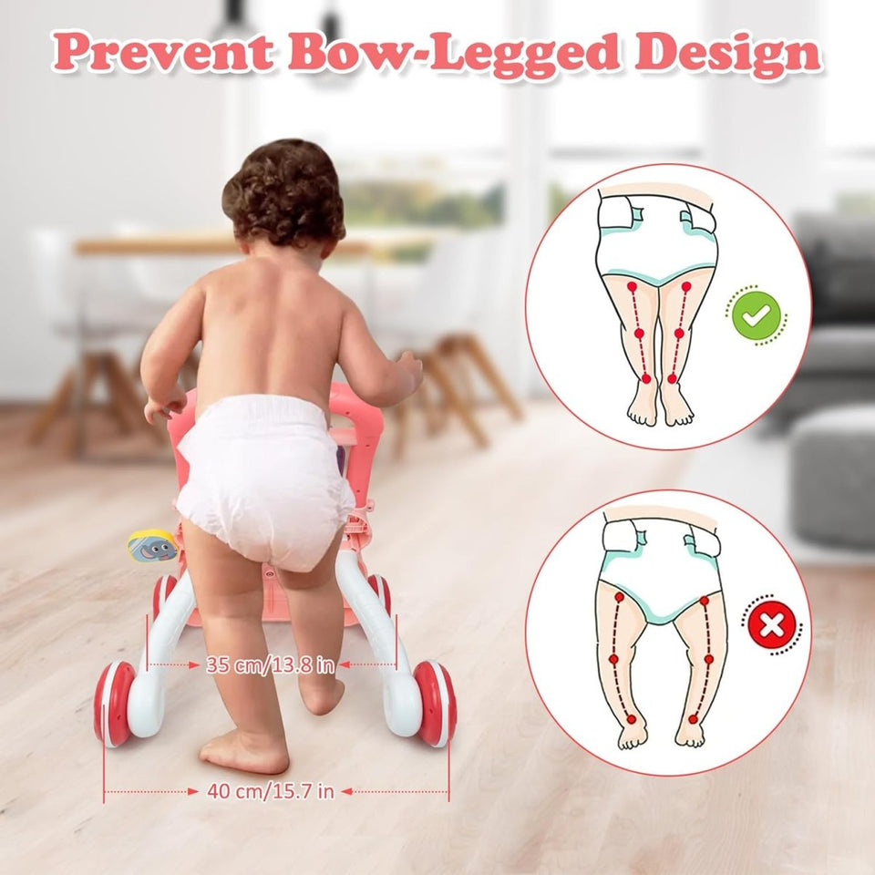 Huanger Baby Musical Walker With Dazzling Lights - Pink
