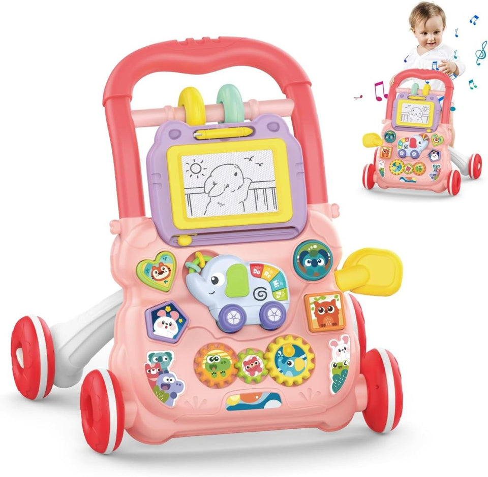Huanger Baby Musical Walker With Dazzling Lights - Pink