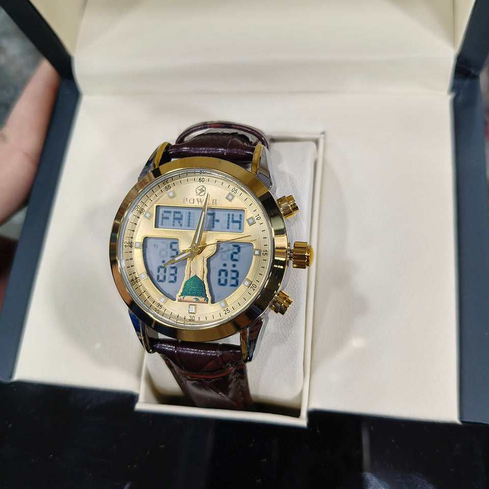 Islamic Luxury Leather Strap Wrist-Watch