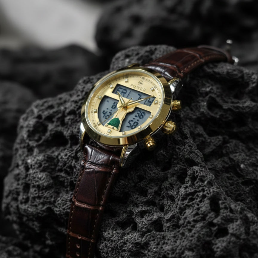 Islamic Luxury Leather Strap Wrist-Watch