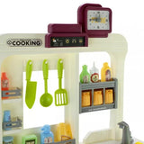 Interactive Kids Play Kitchen Set with Lights, Sounds & Spray Effects