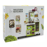 Interactive Kids Play Kitchen Set with Lights, Sounds & Spray Effects