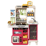 Interactive Kids Play Kitchen Set with Lights, Sounds & Spray Effects