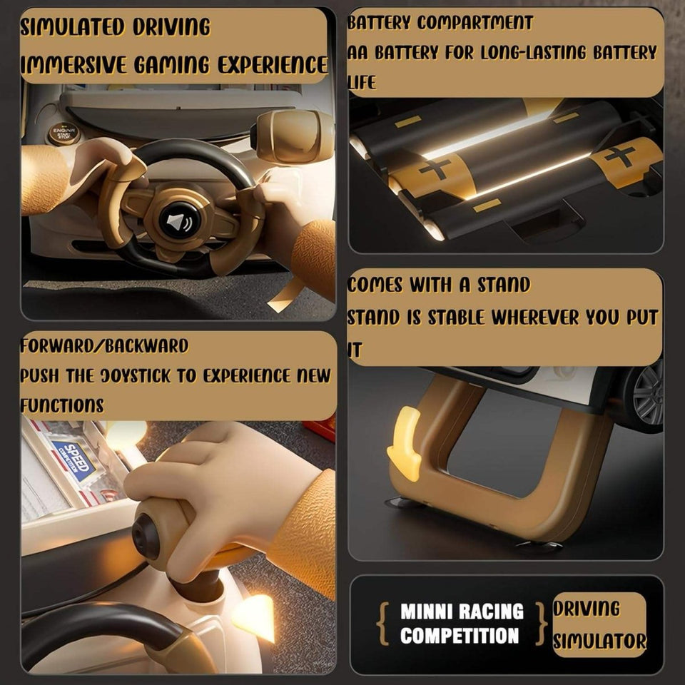 Interactive Steering Play Car – Light-Up Ride & Drive Learning Station for Kids
