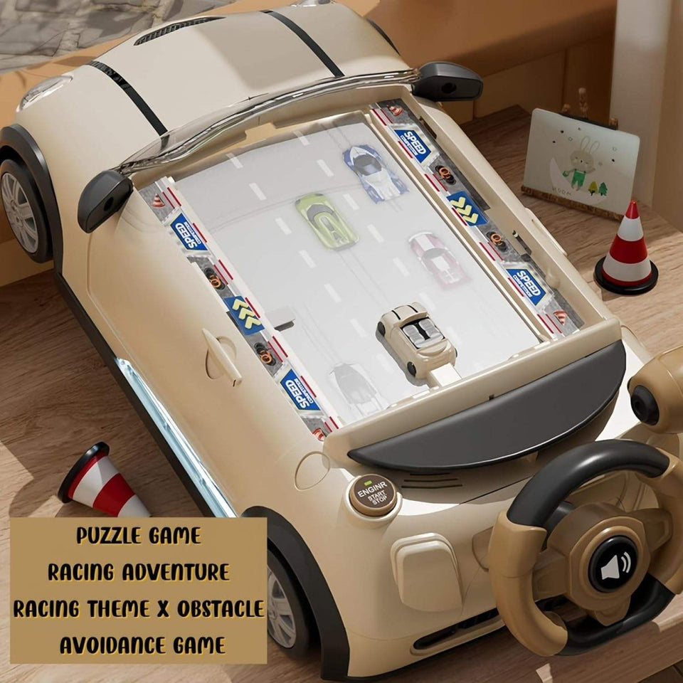 Interactive Steering Play Car – Light-Up Ride & Drive Learning Station for Kids