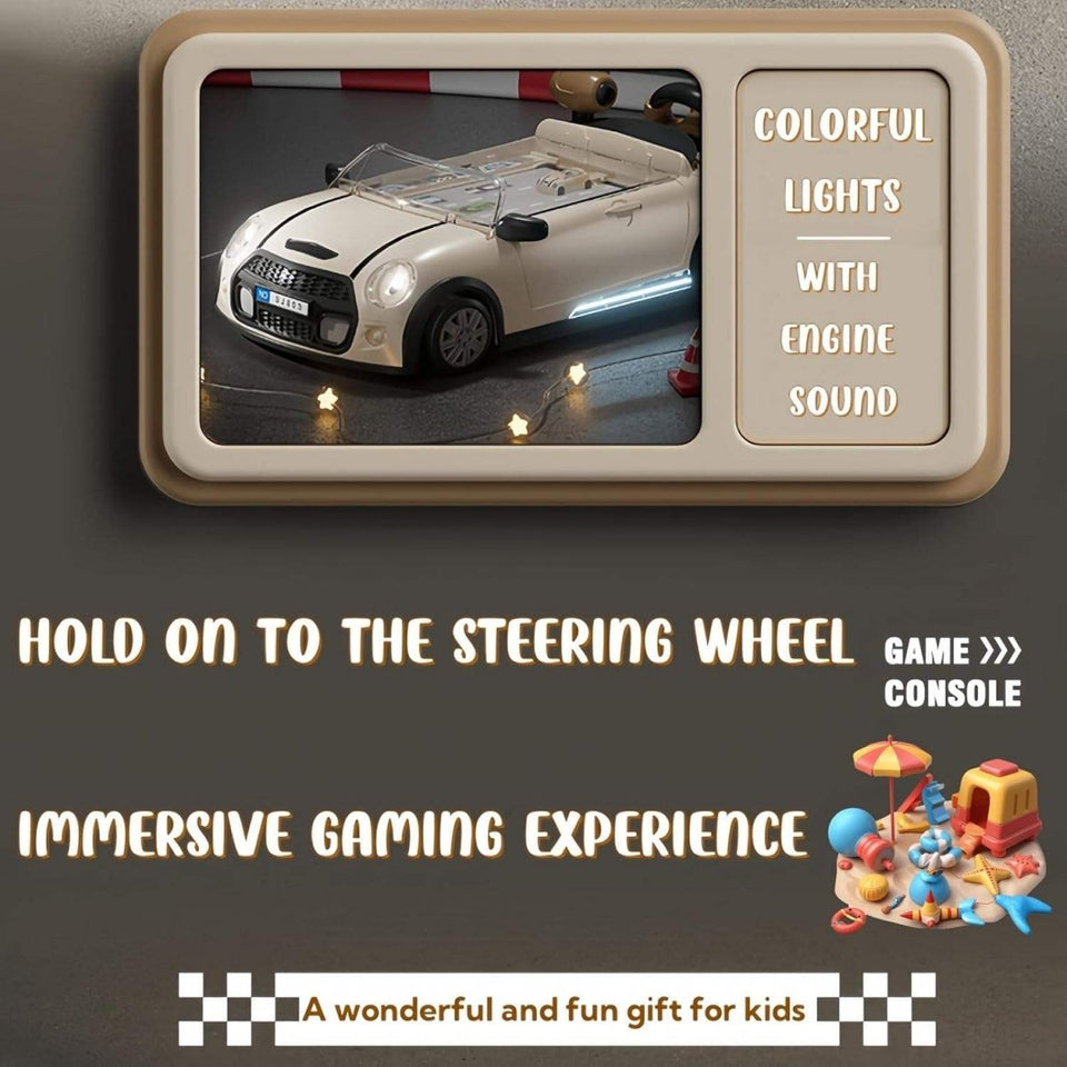 Interactive Steering Play Car – Light-Up Ride & Drive Learning Station for Kids
