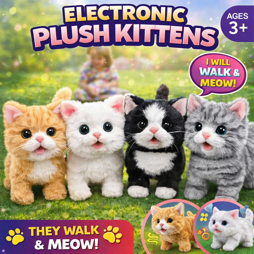 Interactive Walking & Meowing Cute Cat