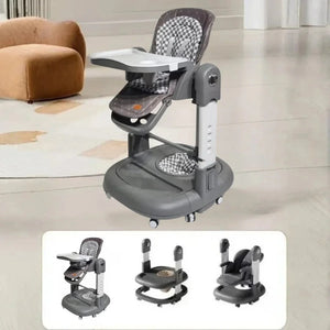 Adjustable 3-in-1 Baby Feeding High Chair with Walker & Rocker