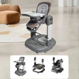Adjustable 3-in-1 Baby Feeding High Chair with Walker & Rocker