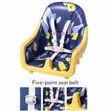 Kidilo Adjustable Baby Feeding High Chair with Tray & Wheels