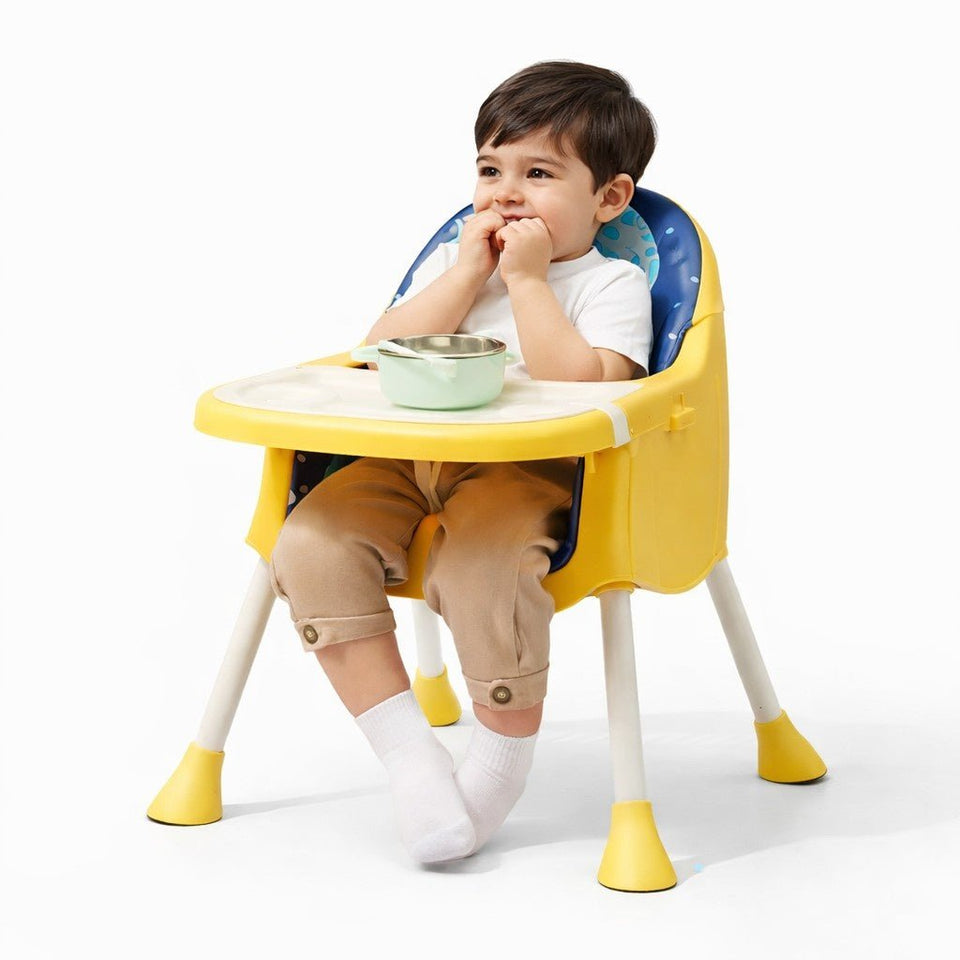 Kidilo Adjustable Baby Feeding High Chair with Tray & Wheels