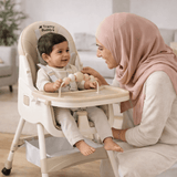 Kidilo 3-in-1 Adjustable Baby Feeding High Chair with 5-Point Safety Harness & Removable Tray