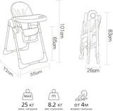 Kidilo  Adjustable 2-in-1 Baby Feeding High Chair with Reclining Seat, Wheels & 5-Point Safety Harness