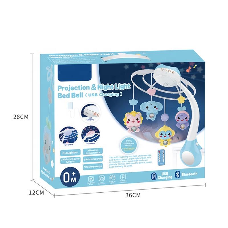 🌙 Kids Melody Cot Mobile with Projection, Music & Night Light