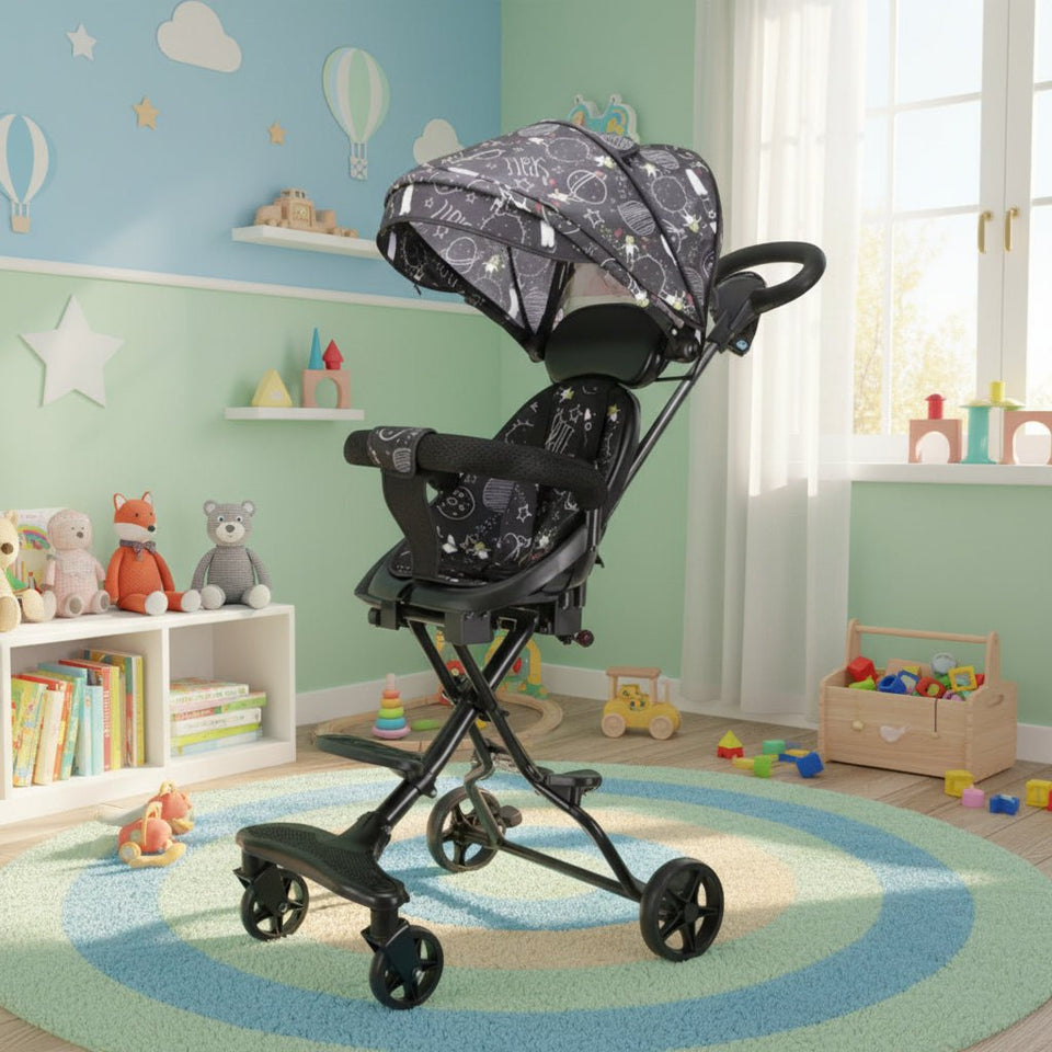 Kids Smart Folding Stroller – Compact, Safe & Travel-Friendly
