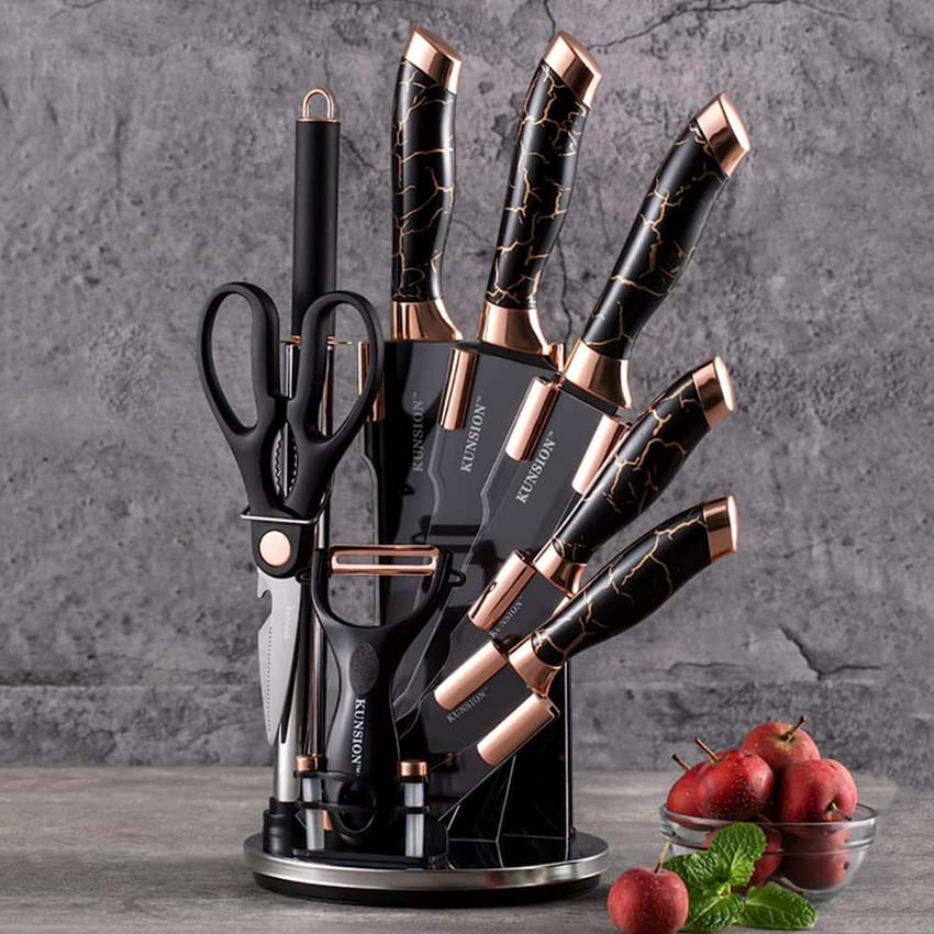 9PCS Kitchen K-nife Set, Professional Stainless Steel