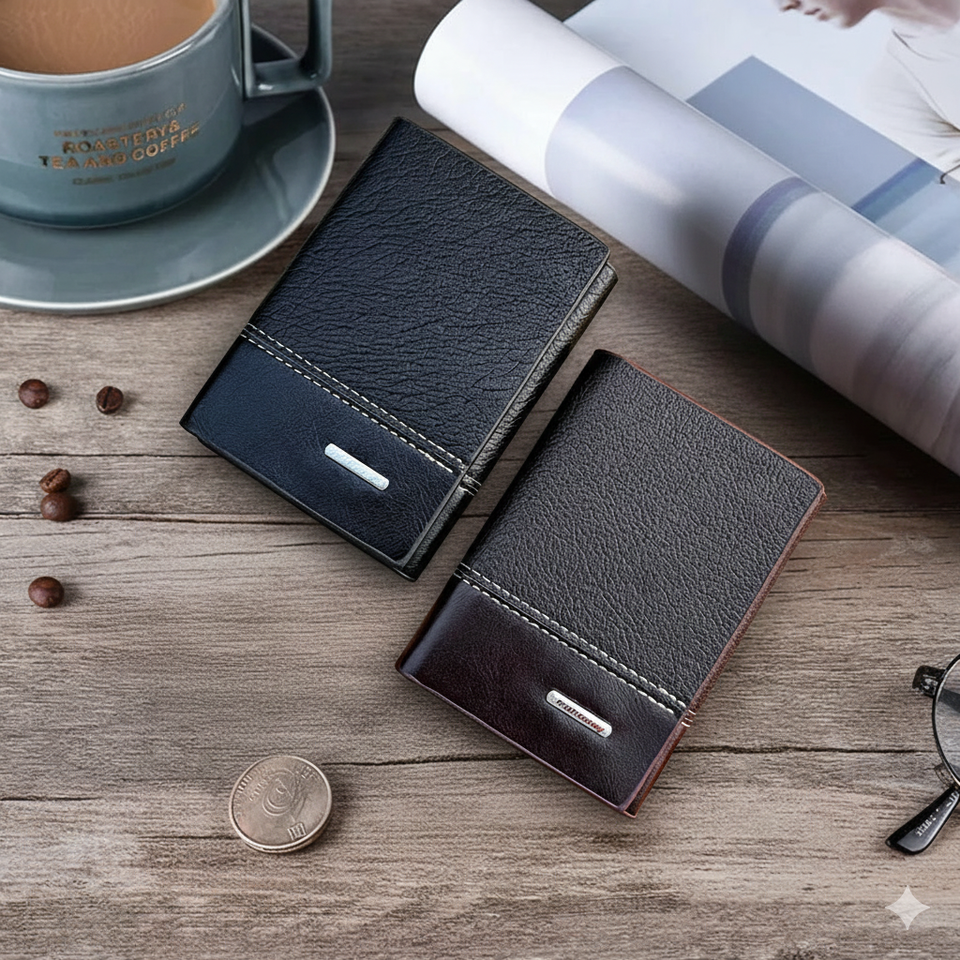Baellery Brand Business Trifold Leather Wallet, Cardholder