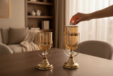 Crystal Glow Metallic Glass Candle Stand