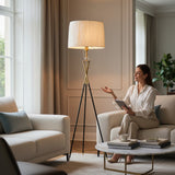 HASH-MART Lumis Arte Metallic Tripod Floor Lamp