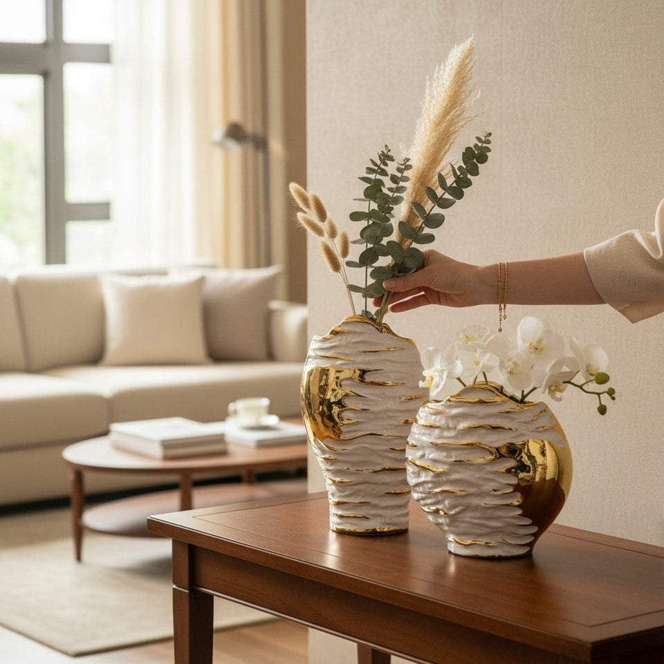 Terra Eclipse Designer Vase Pair