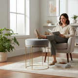 TitaniumEdge Modern Velvet Stool