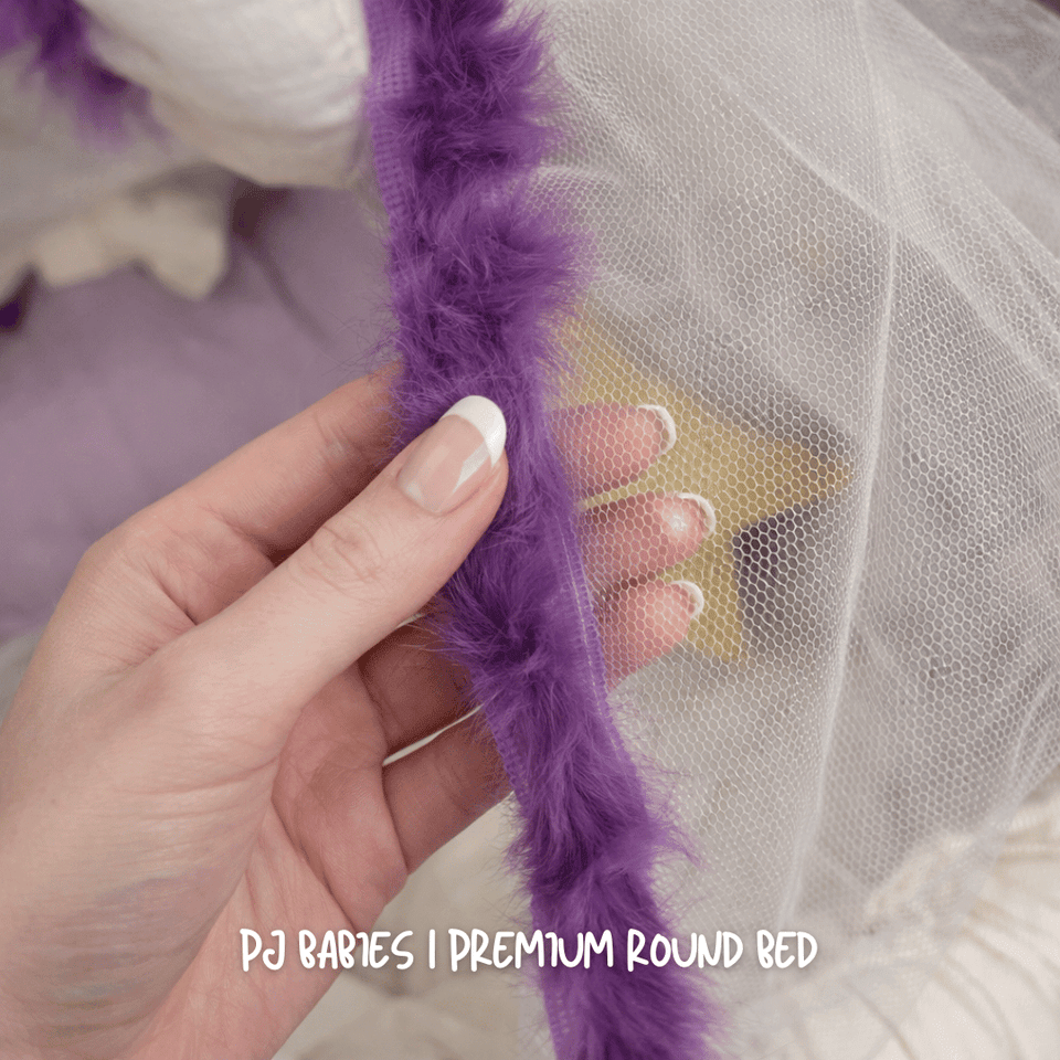 Lilac Cloud Reversible Premium Baby Round Cot & Play Mat