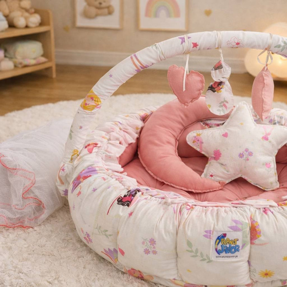 Little Fairy Reversible Baby Round Cot & Play Mat