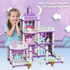 Luxury 3-Story Dollhouse Playset with Furniture & Balcony Design