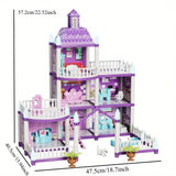 Luxury 3-Story Dollhouse Playset with Furniture & Balcony Design