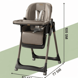 Luxury Adjustable Baby Feeding High Chair with Safety Harness & Storage Basket