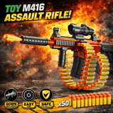 M416 Soft Bullet Blaster – Kids Foam Dart Gun with Belt Ammo & Scope