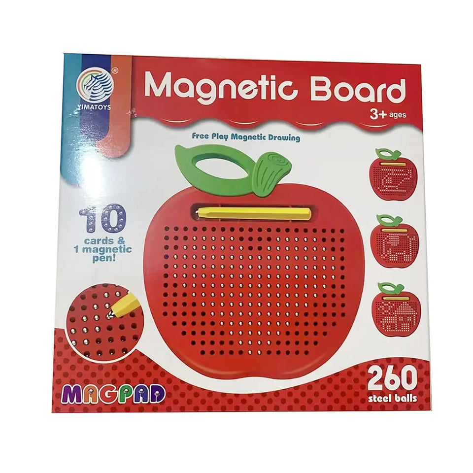 Magnetic Apple Shaped Drawing Board – Creative Apple Shape Learning Board With 10 Pattern Cards