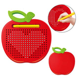 Magnetic Apple Shaped Drawing Board – Creative Apple Shape Learning Board With 10 Pattern Cards