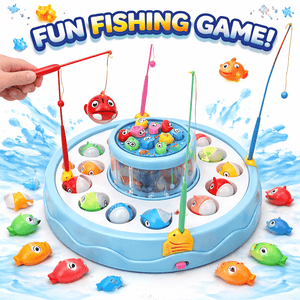 Magnetic GoGo Fishing Game Set for Kids – Rotating Magnetic Fishing Set with 4 Rods, Interactive Family Game