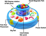 Magnetic GoGo Fishing Game Set for Kids – Rotating Magnetic Fishing Set with 4 Rods, Interactive Family Game