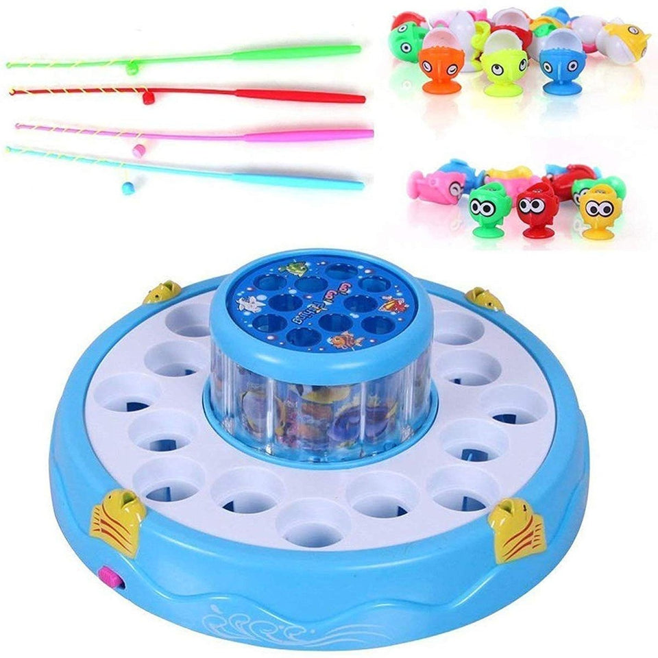 Magnetic GoGo Fishing Game Set for Kids – Rotating Magnetic Fishing Set with 4 Rods, Interactive Family Game