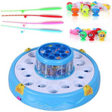Magnetic GoGo Fishing Game Set for Kids – Rotating Magnetic Fishing Set with 4 Rods, Interactive Family Game