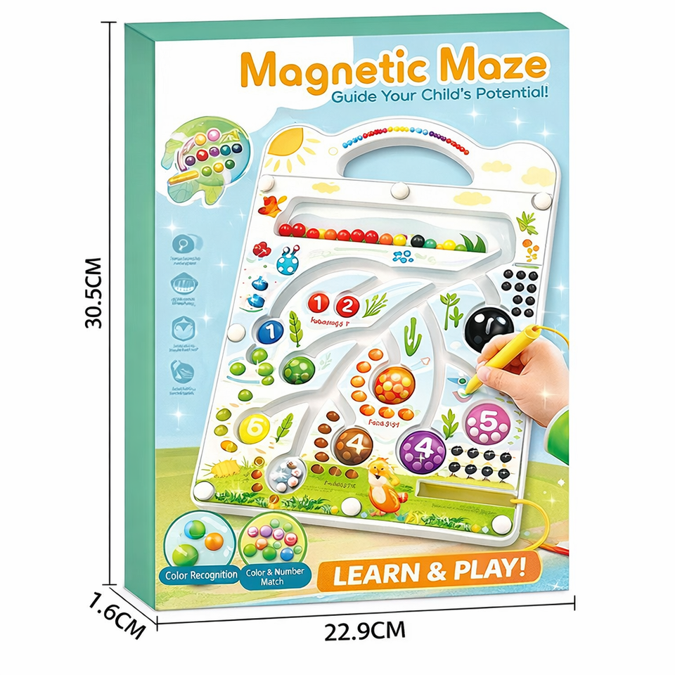 Magnetic Maze Learning Board – Color & Number Sorting Puzzle for Kids