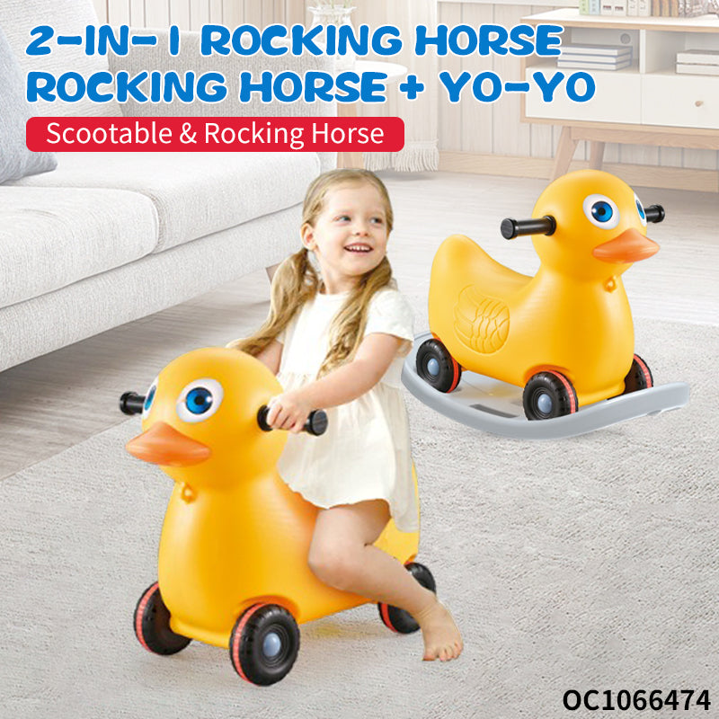 2-in-1 Duck Rocker & Ride-On Car – Rock, Ride & Waddle Away!