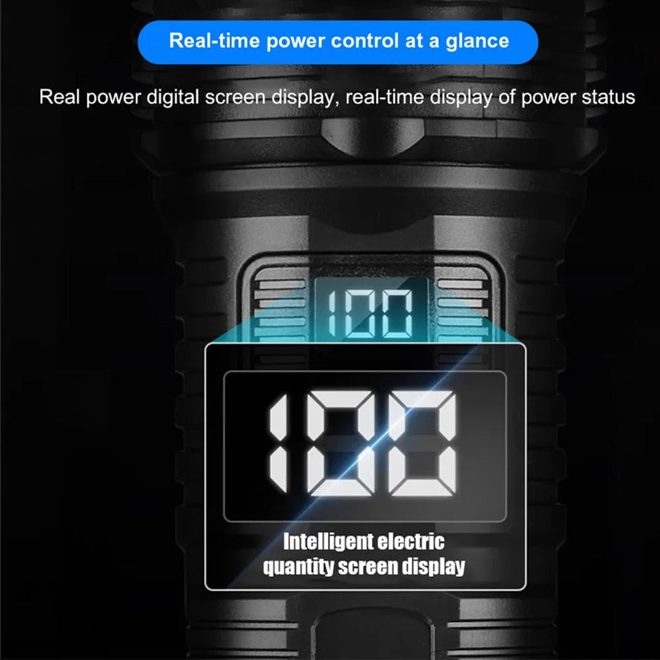 High-Brightness Flashlight Rechargeable Telescopic Zoom Flashlight Outdoor Camping Spotlight Flashlight