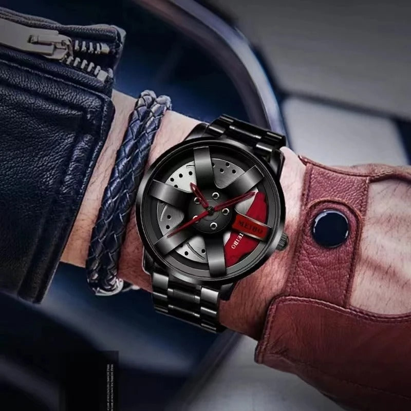 Men's Luxury Watch Waterproof Rotary Sport Car Rim Man Watch