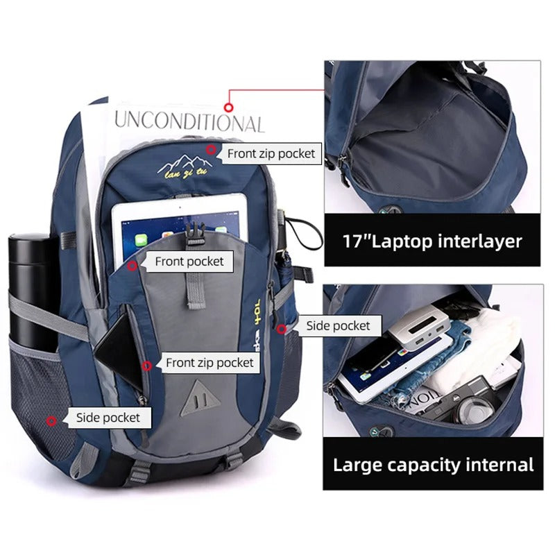 Outdoor 40L Waterproof Travel Hiking Rucksack Backpack