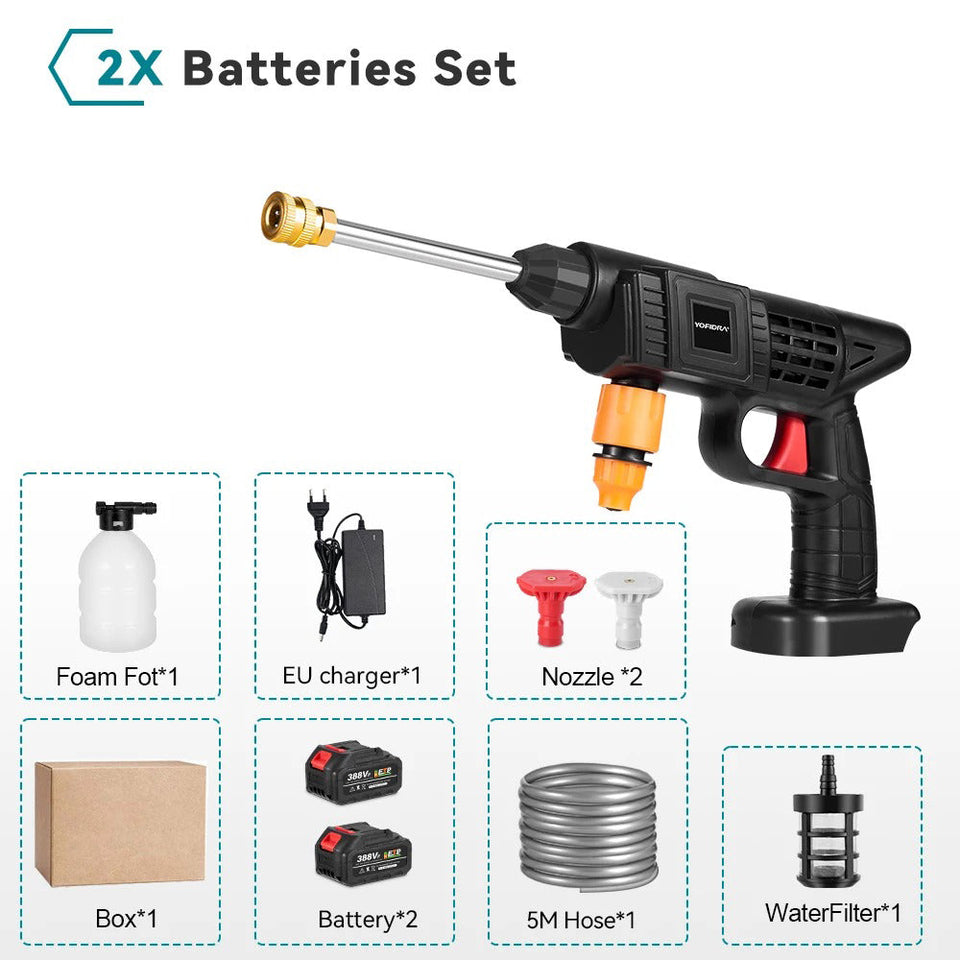 High Pressure Water Gun Cleaner Handheld Cordless Electric Spray Gun Garden Car Power Tool