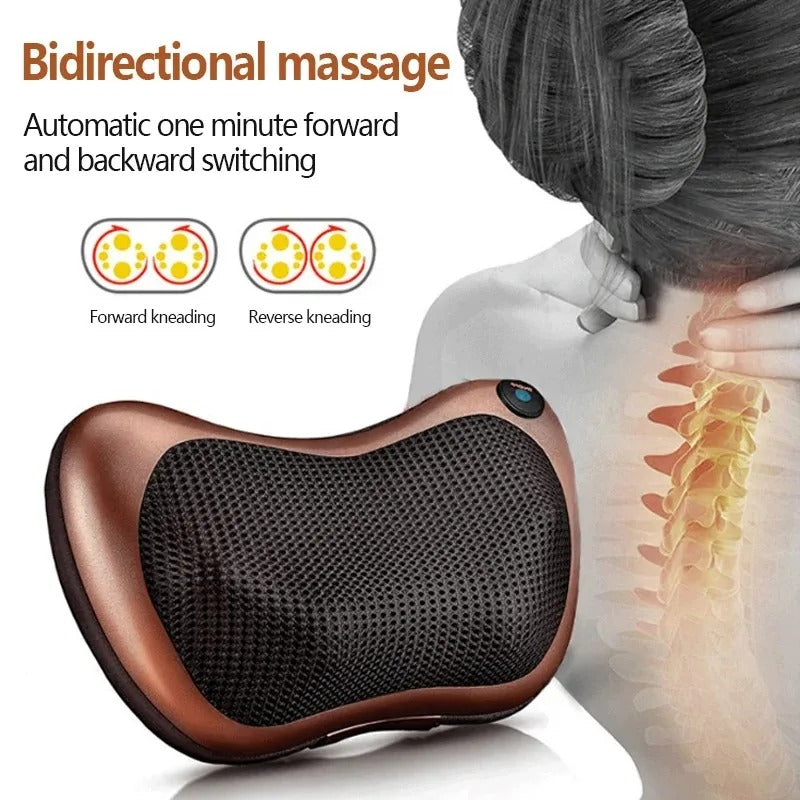 Head Massager Car Home Cervical Shiatsu Massage Neck Back Waist Body Electric Multifunctional Massage Pillow for Chair Car