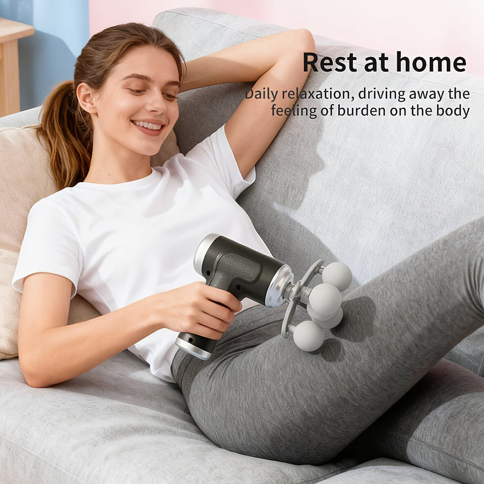 Rechargeable Massager Gun - 6-Speed Adjustable Quiet Portable Electric Muscle Massager with USB